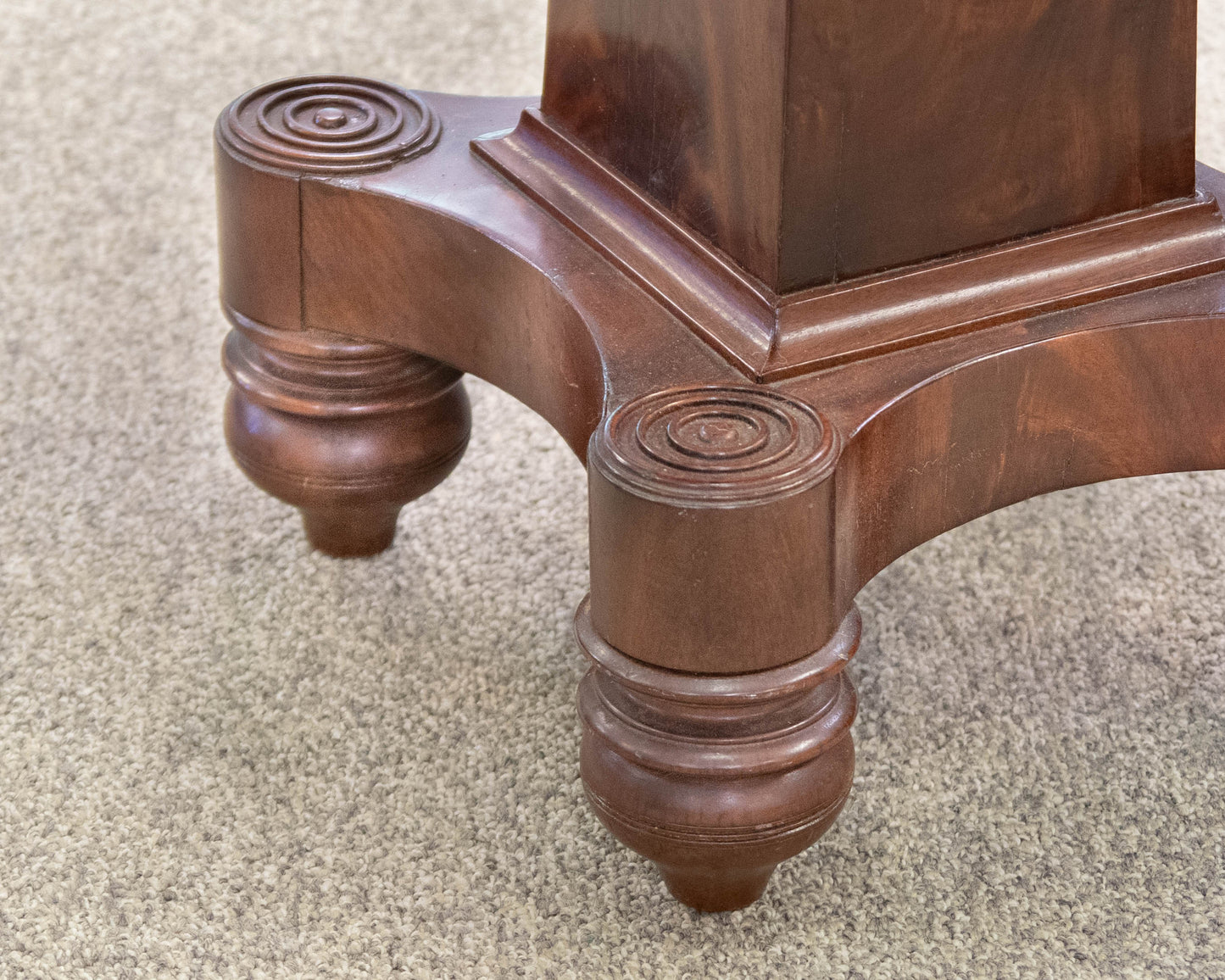 Flame Mahogany Two Drawer Drop Leaf Side Table
