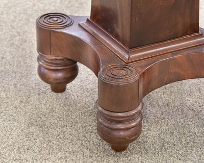 Flame Mahogany Two Drawer Drop Leaf Side Table