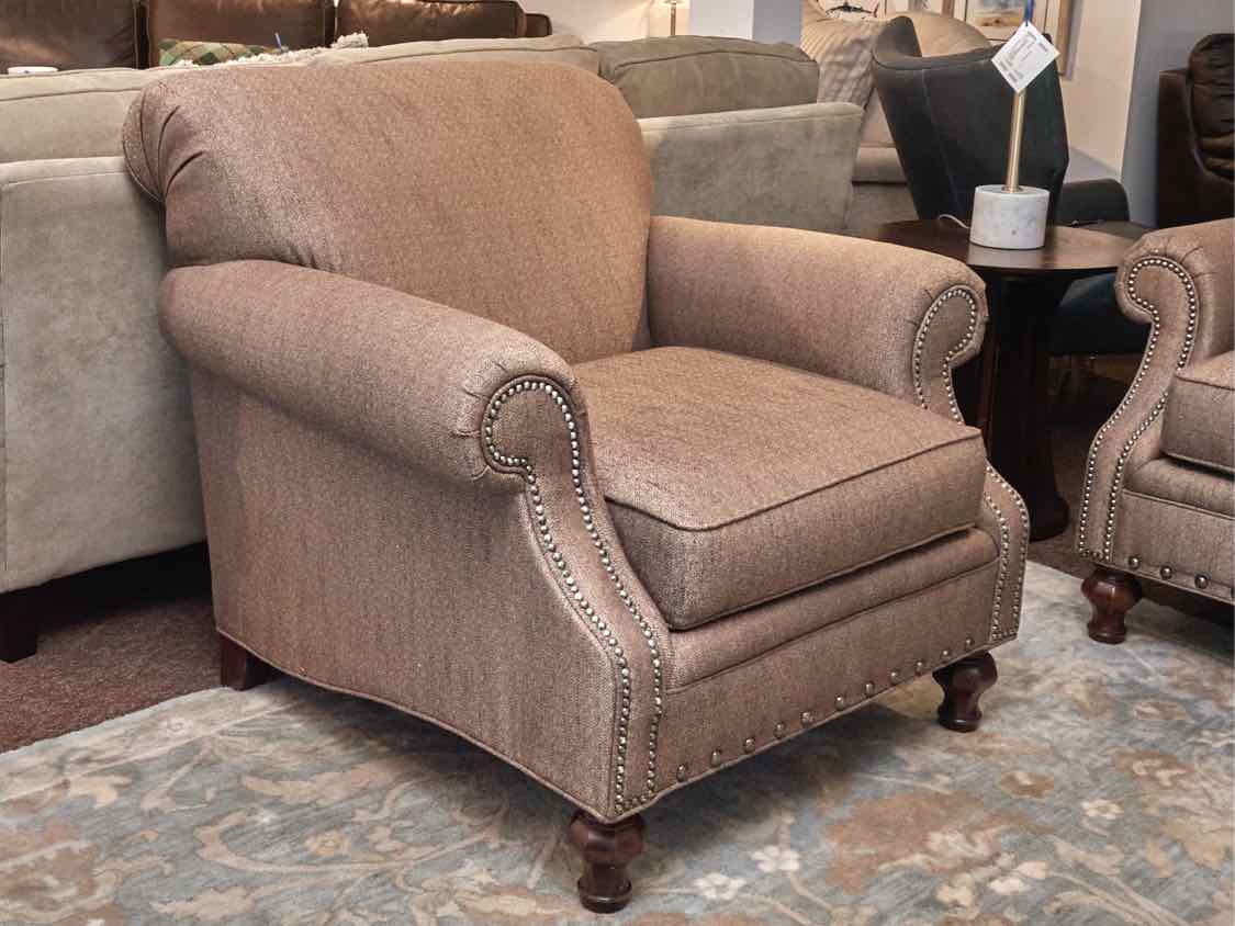ThomasvilleTweed Blend Upholstered  Nailhead Trim Club Chair