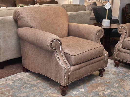 ThomasvilleTweed Blend Upholstered  Nailhead Trim Club Chair