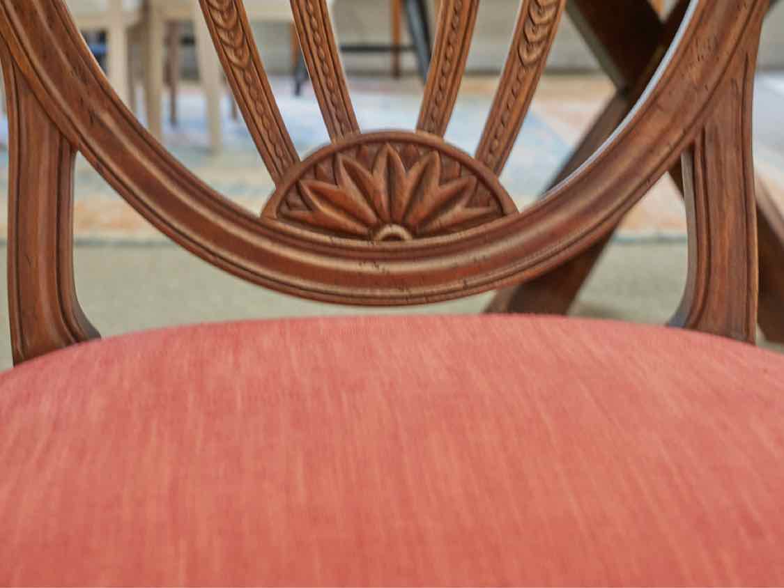 Pair of Baker Cherry Shield Back Dining Chairs