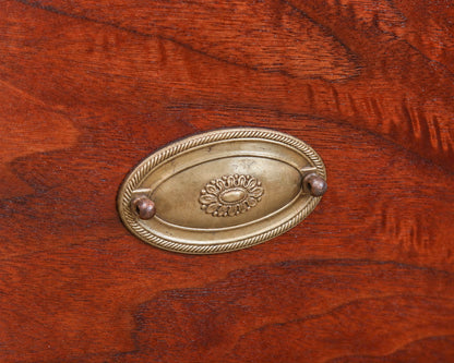 Mahogany 5 Drawer Chest on Chest with Brass Hepplewhite Handles