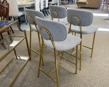 Set of 4 Tov Furniture Counter Stools with Gold Finish Legs