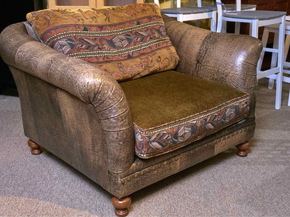 Century Furniture 'Southwestern  Leather & Upholstered  Chair & Ottoman