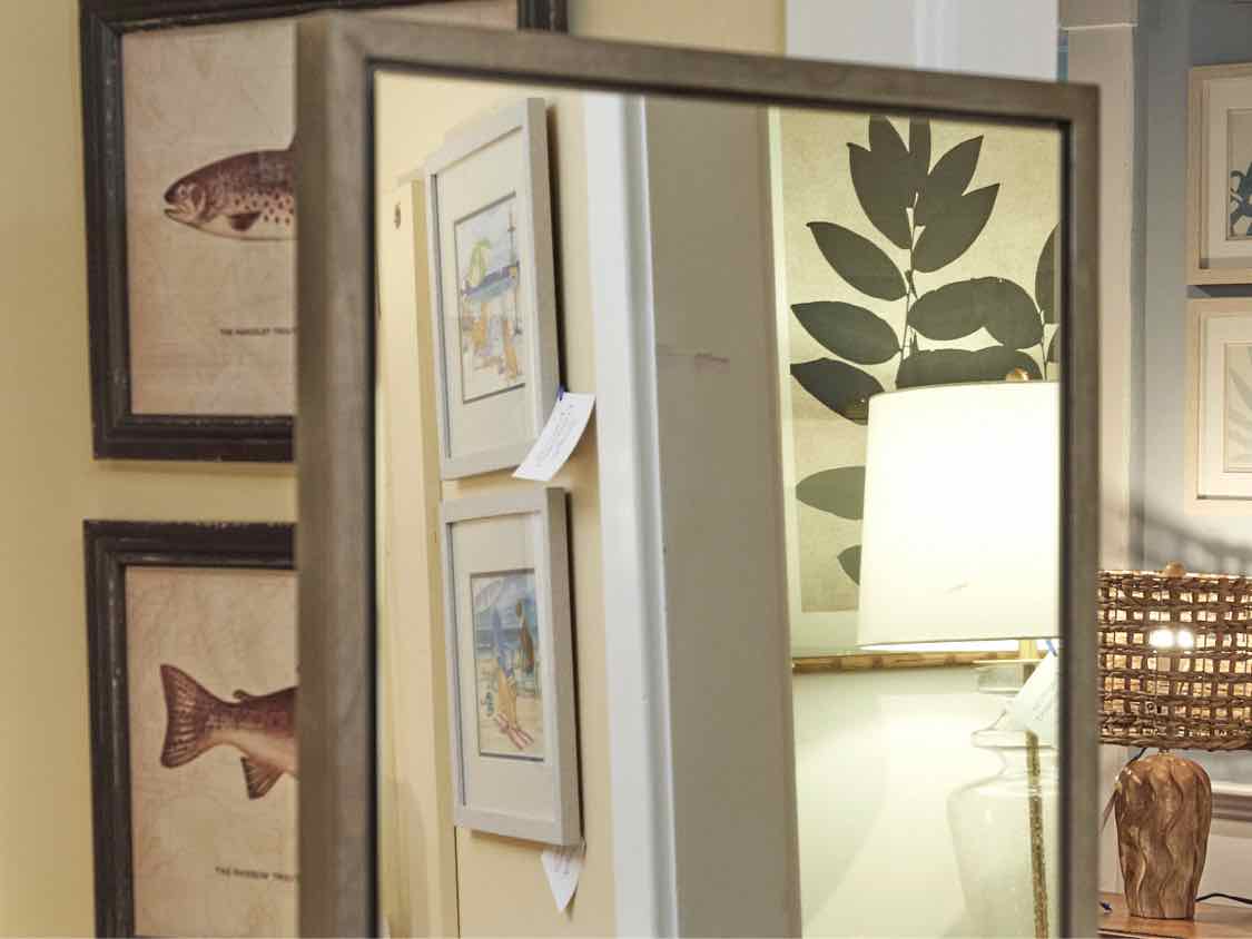 Crate & Barrel Standing Cheval Mirror In Pewter Gray Finish