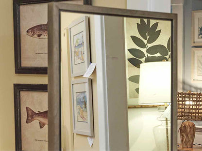 Crate & Barrel Standing Cheval Mirror In Pewter Gray Finish