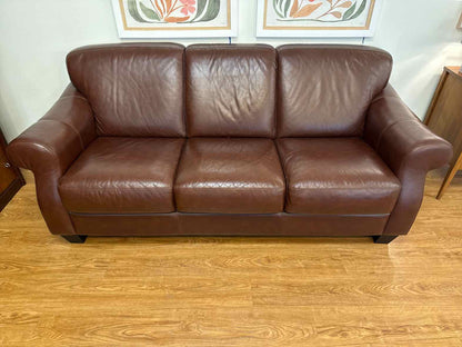 Chateau D'ax Chocolate Leather Sofa
