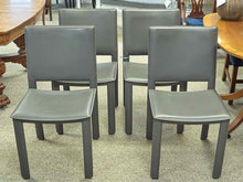 Room & Board Madrid Set of 4 Grey Leather Dining Chairs
