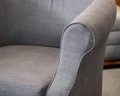 Pair of Grey Upholstered Accent Chairs