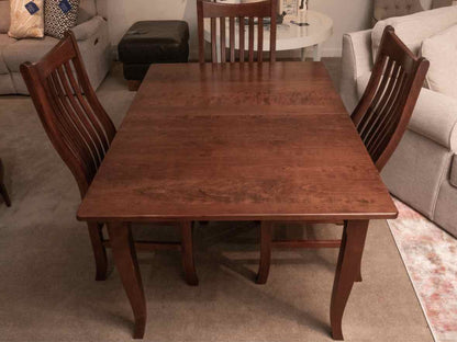 Mission Style Seasoned Cherry Table &  4 Contoured Slat Back Chair Set