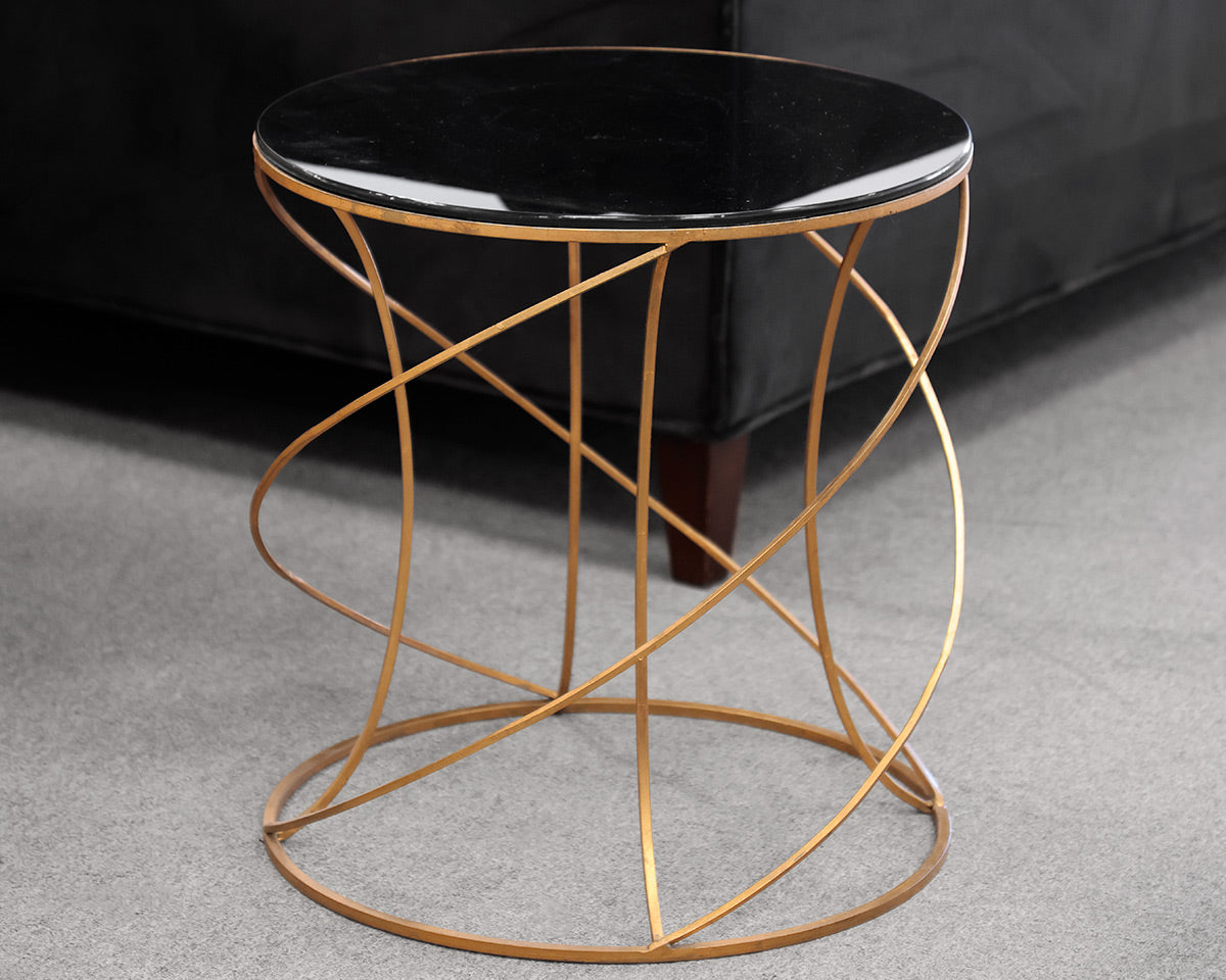 Gold Base Round Accent Table