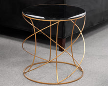 Gold Base Round Accent Table