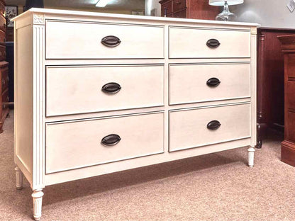 Restoration Hardware  Cream  Finish 6 Drawer Dresser