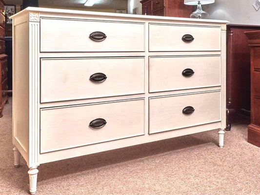 Restoration Hardware  Cream  Finish 6 Drawer Dresser
