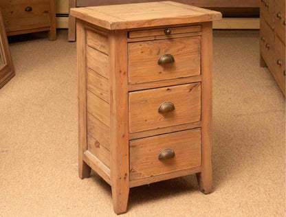 Pair of Four Hands Sundried Wheat Finish 3 Drawer Nightstands