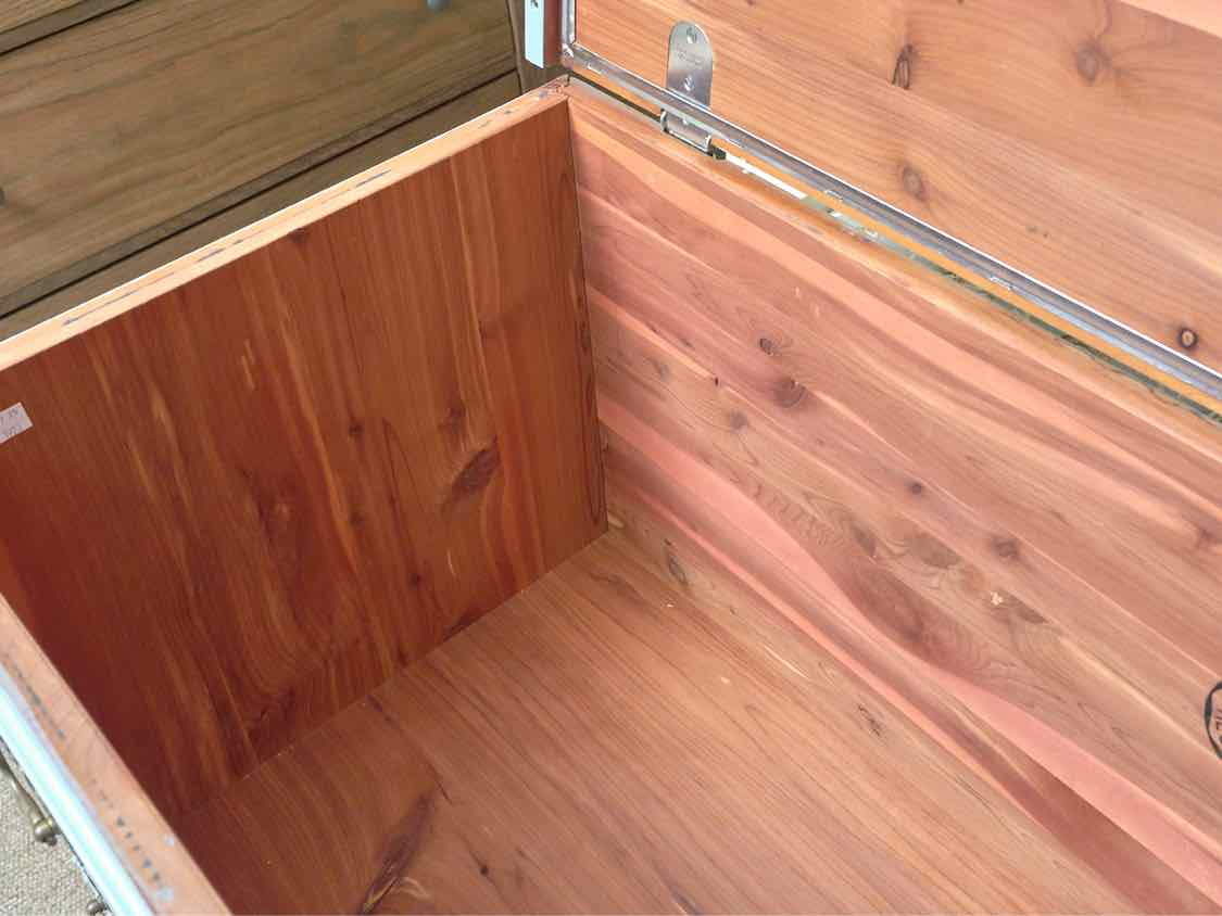 Solid Mahogany Ball & Claw Feet Cedar Lined Chest in Ice Blue finish & 1 Drawer