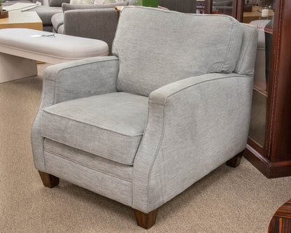 Flexsteel Frameback Club Chair in Silvery Seaglass Chenille
