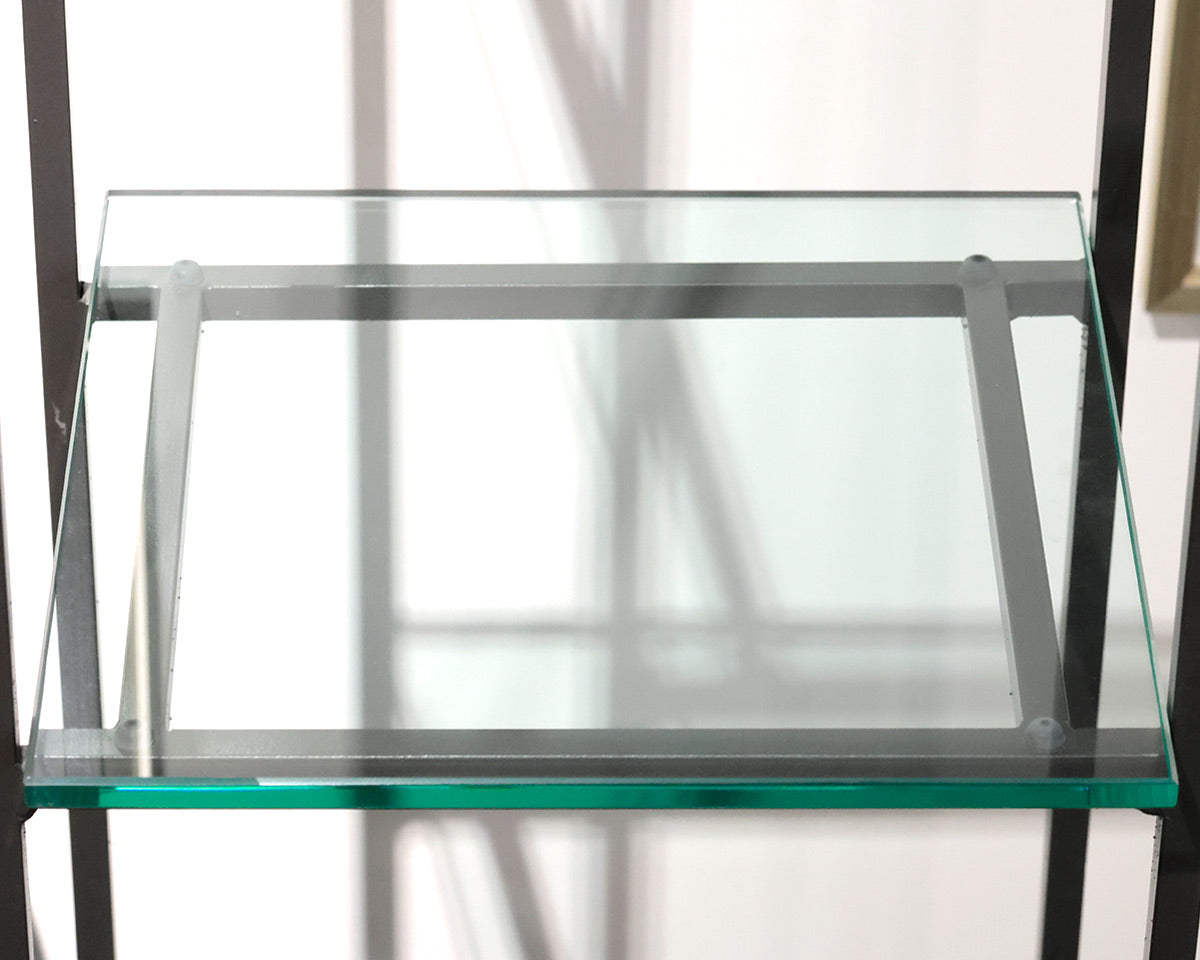 Metal Trellis Tower With Glass Shelves