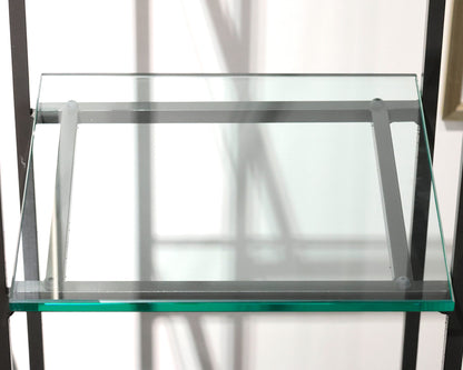 Metal Trellis Tower With Glass Shelves