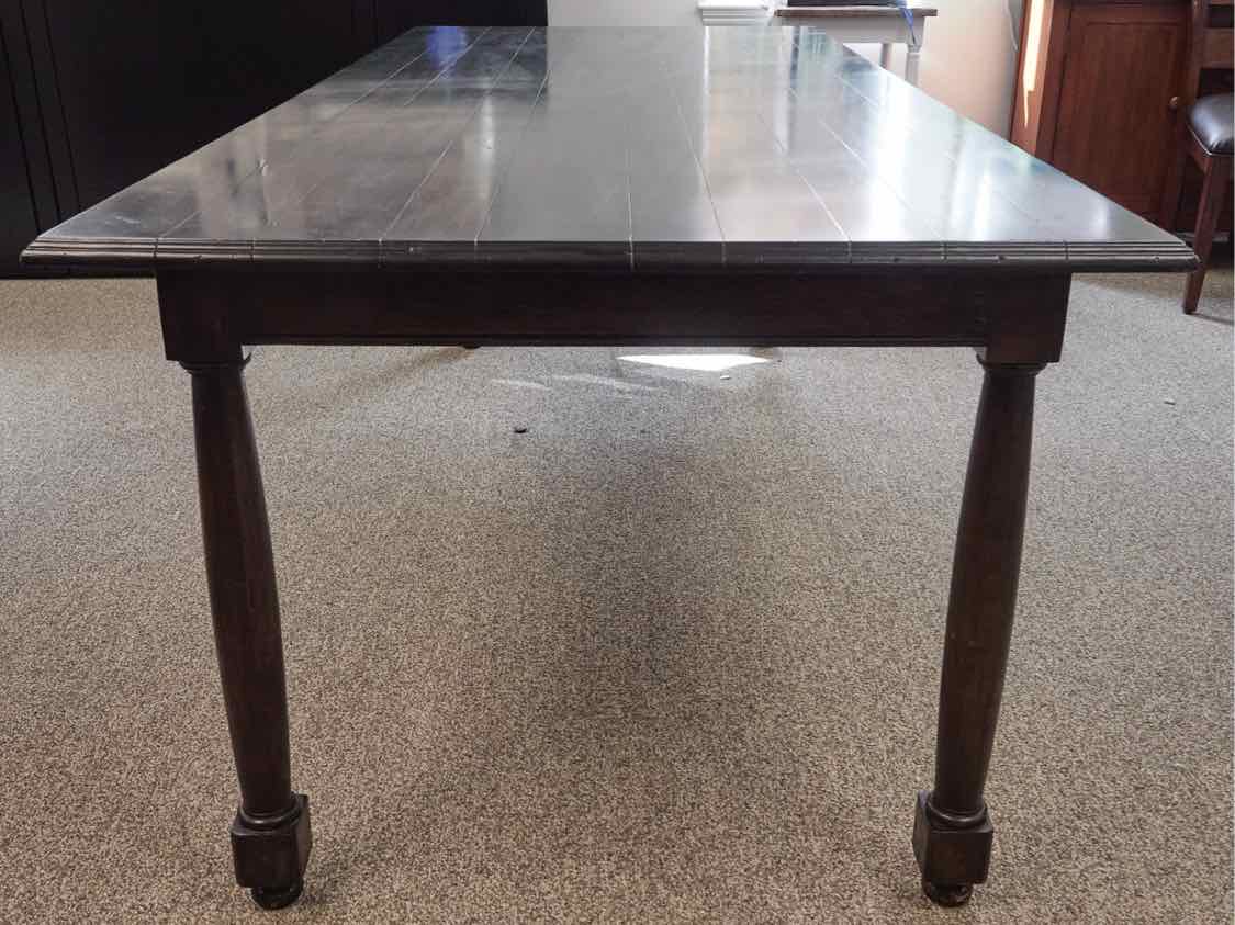Kravet Maple Plank Top Dining Table with Black Wash Finish