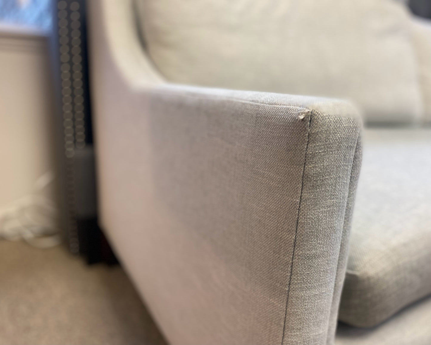 Crate & Barrel Slope Arm Sofa in Light Grey