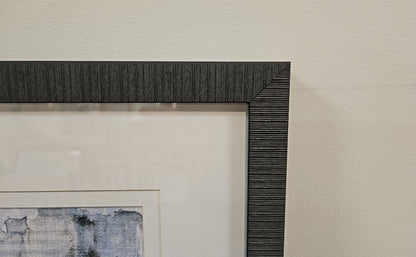 'At the Dawn B' Abstract with Distressed Black Frame