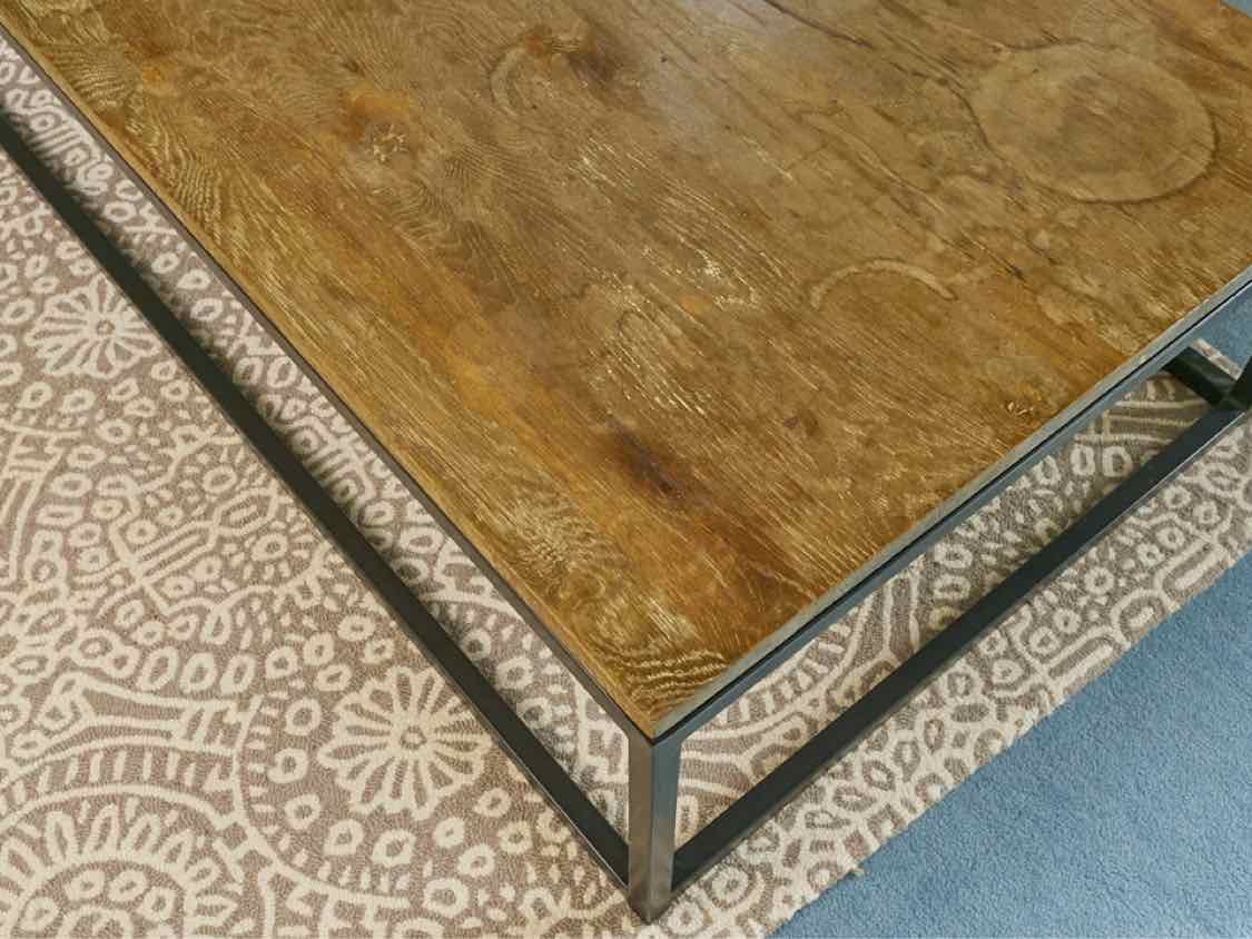 'Bowen' White Oak Cocktail Table with Steel Base