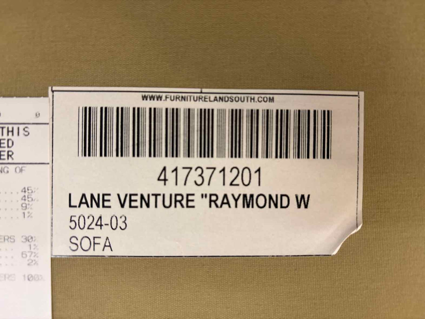 Lane Venture Light Blue Velvet Sofa