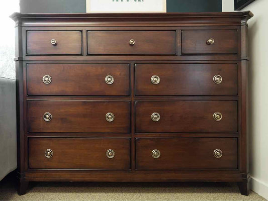 West Brothers Furniture 9 Drawer Chest in Mahogany Finish