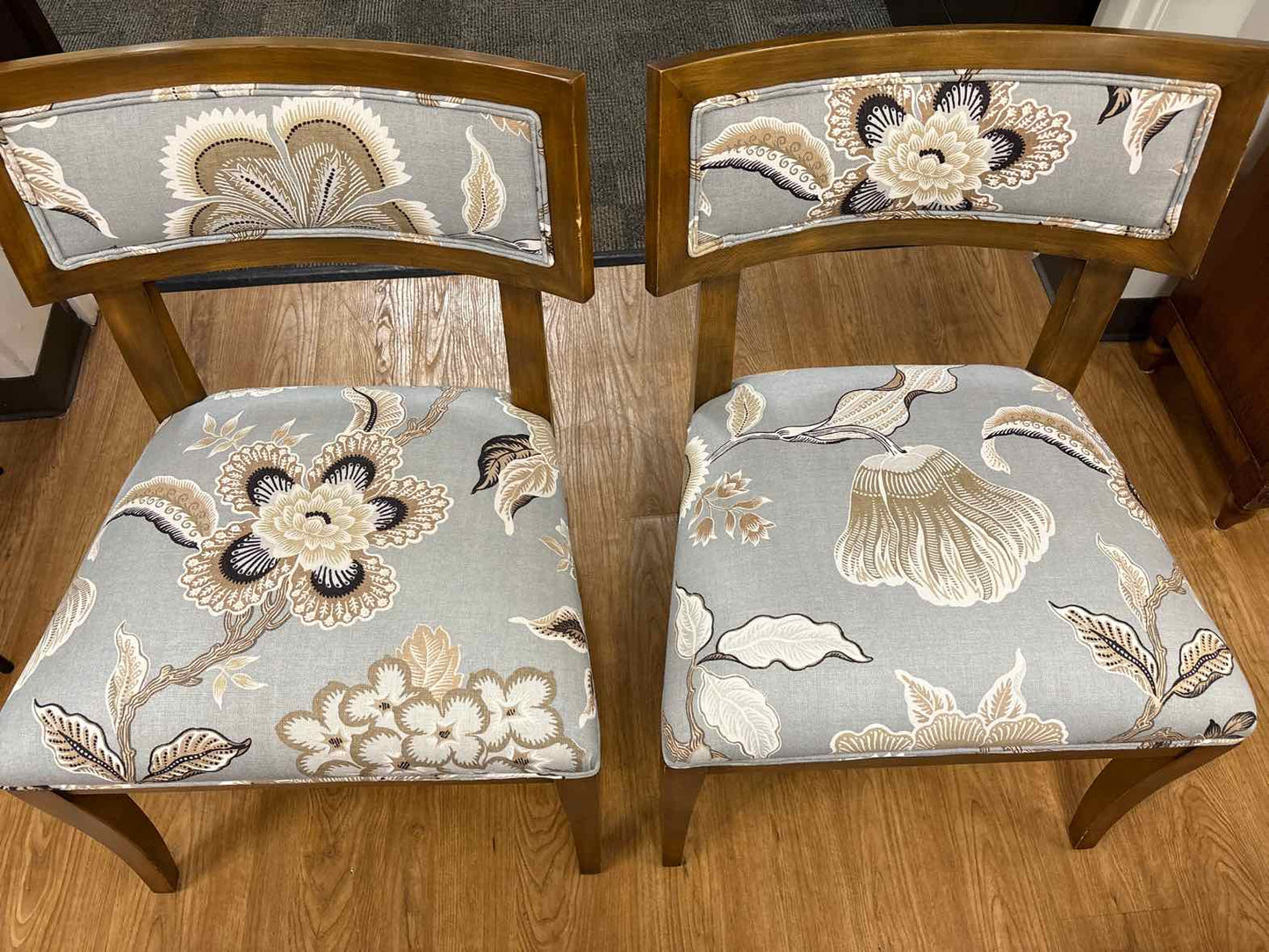 Set of 6 Floral Print Dining Chairs