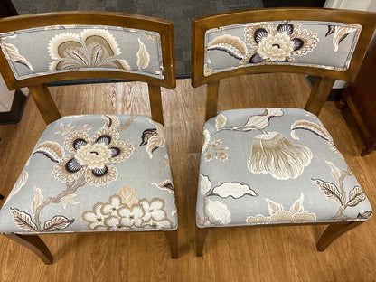 Set of 6 Floral Print Dining Chairs