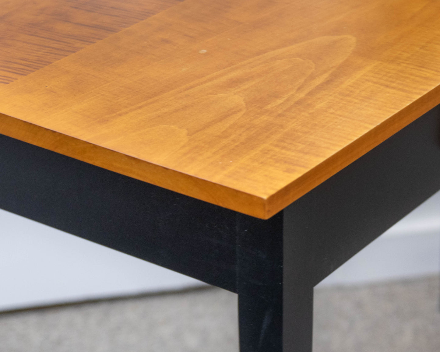 Black Console W/ Tiger Maple Top