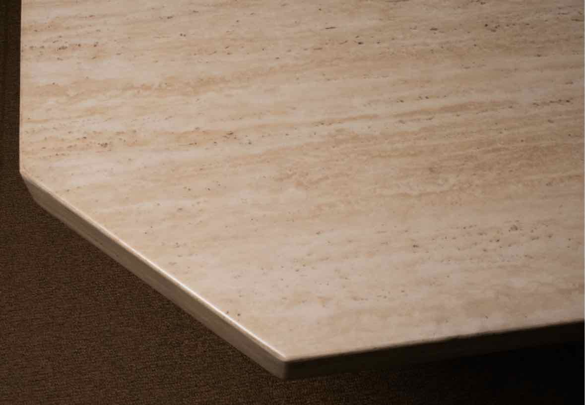 High Top Table Faux Stone Top  Black Finish Base