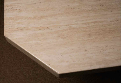 High Top Table Faux Stone Top  Black Finish Base