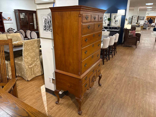 Maple Highboy Chest with 12 Drawers