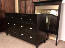 Magnussen Black Finish 7 Drawer Dresser with Matching Mirror