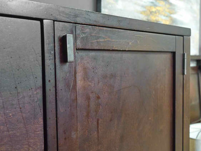 Crate & Barrel 5-Drawer Door Chest in Dark Finish with Campaign Pulls