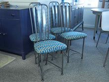 Set of 4 Custom Brushed Stelel Dining Chairs