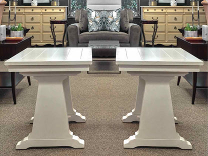 Pair of White Plank Top Side Tables