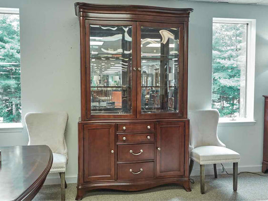 Cherry Stain Two Piece China Cabinet