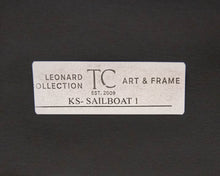 "Sailboat 1" Matted Print on Paper in Silver Beaded Frame