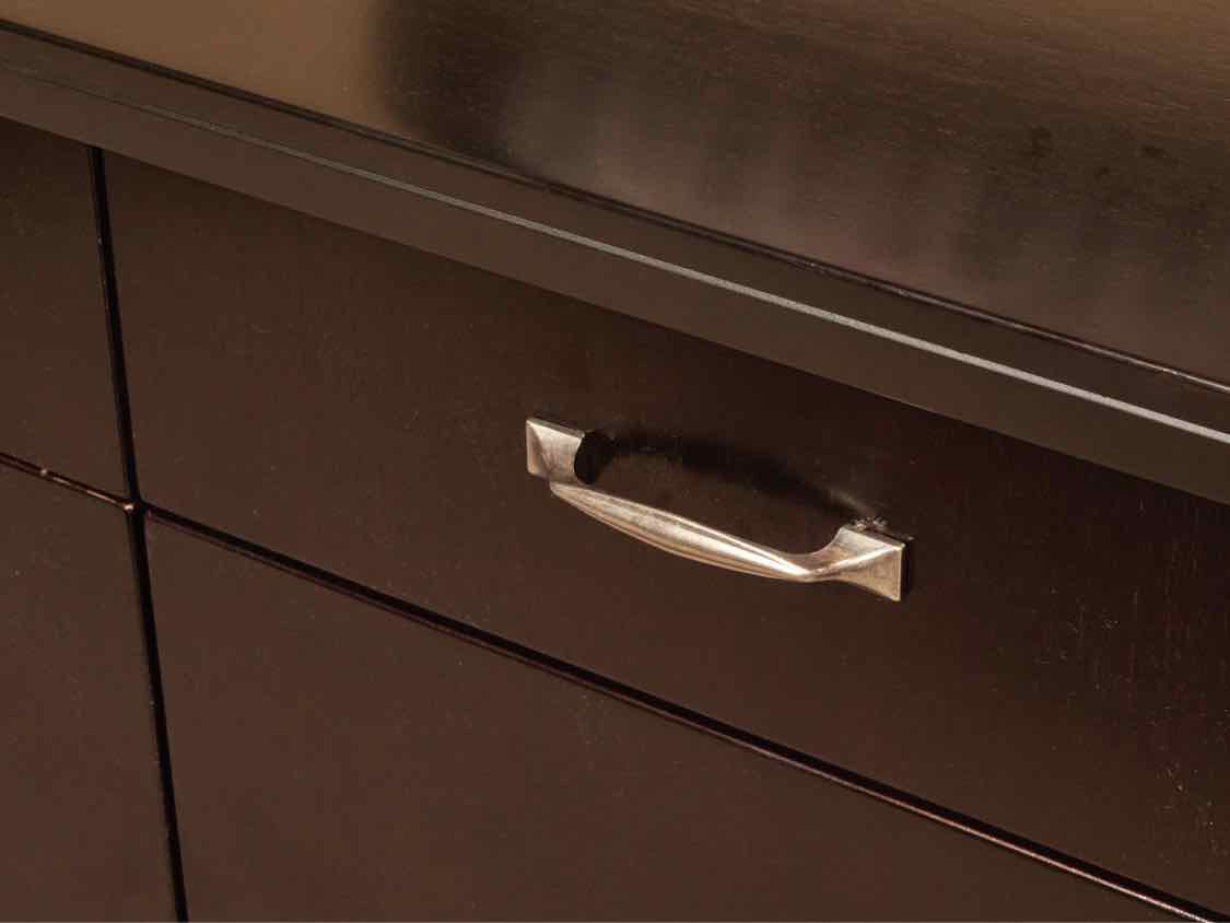 Arhaus Espresso Finish 3 Drawer, 3 Door, 10 Shelf Sideboard
