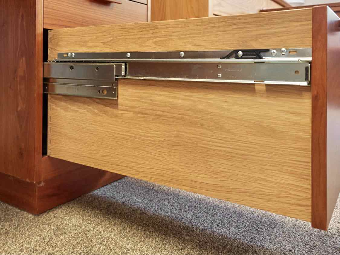 Charles Webb Custom Mid-Century Modern Desk in Cherry with Low Hutch