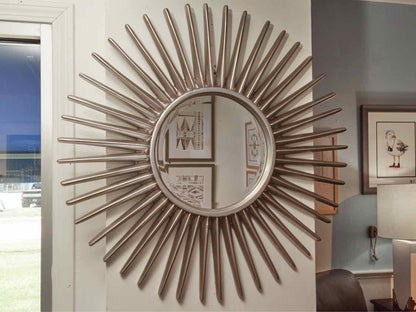 Silver Finish Sun Burst Mirror