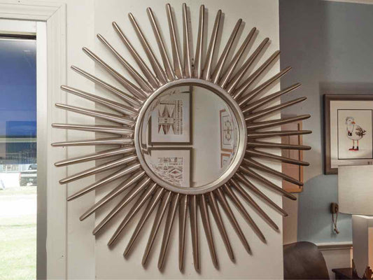 Silver Finish Sun Burst Mirror
