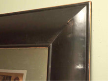 Large Black with Gold Pinstripe Border Floor Mirror