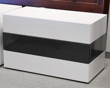 Three Drawer White Lacquer Nightstands