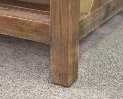 Pair of Rustic Pine & Stone Cocktail Tables