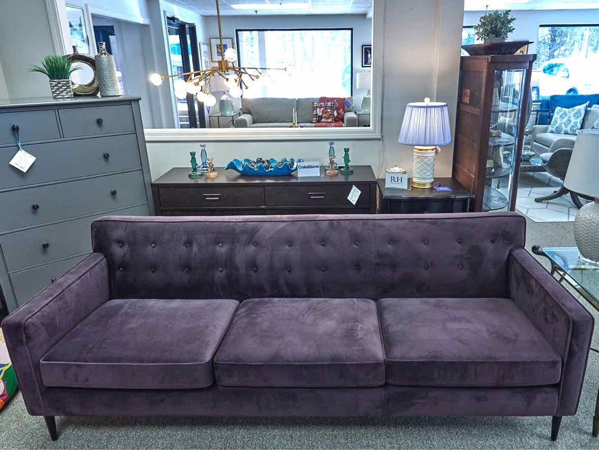 Room & Board Holmes Mid-Century Sofa in Eggplant