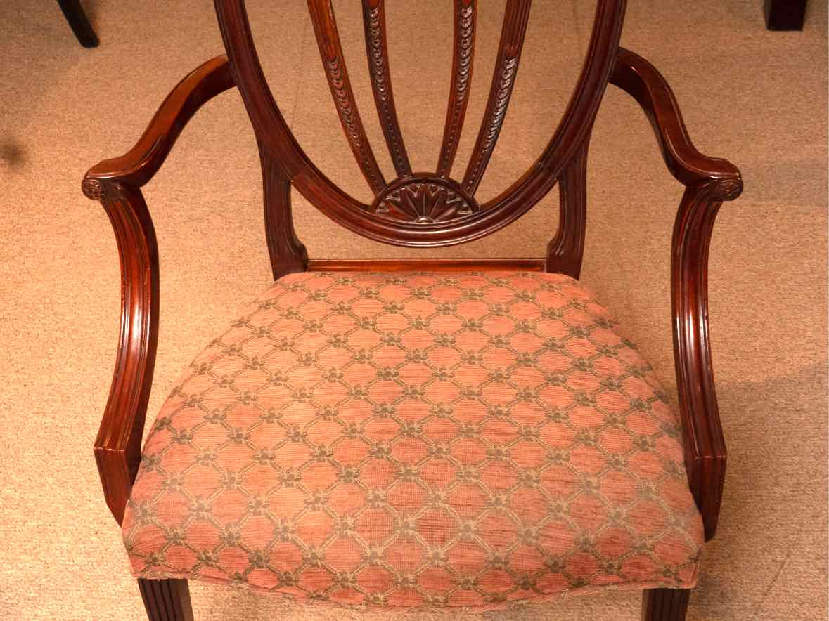 Set of 8 Mahogany Sheild Back Dining Chairs